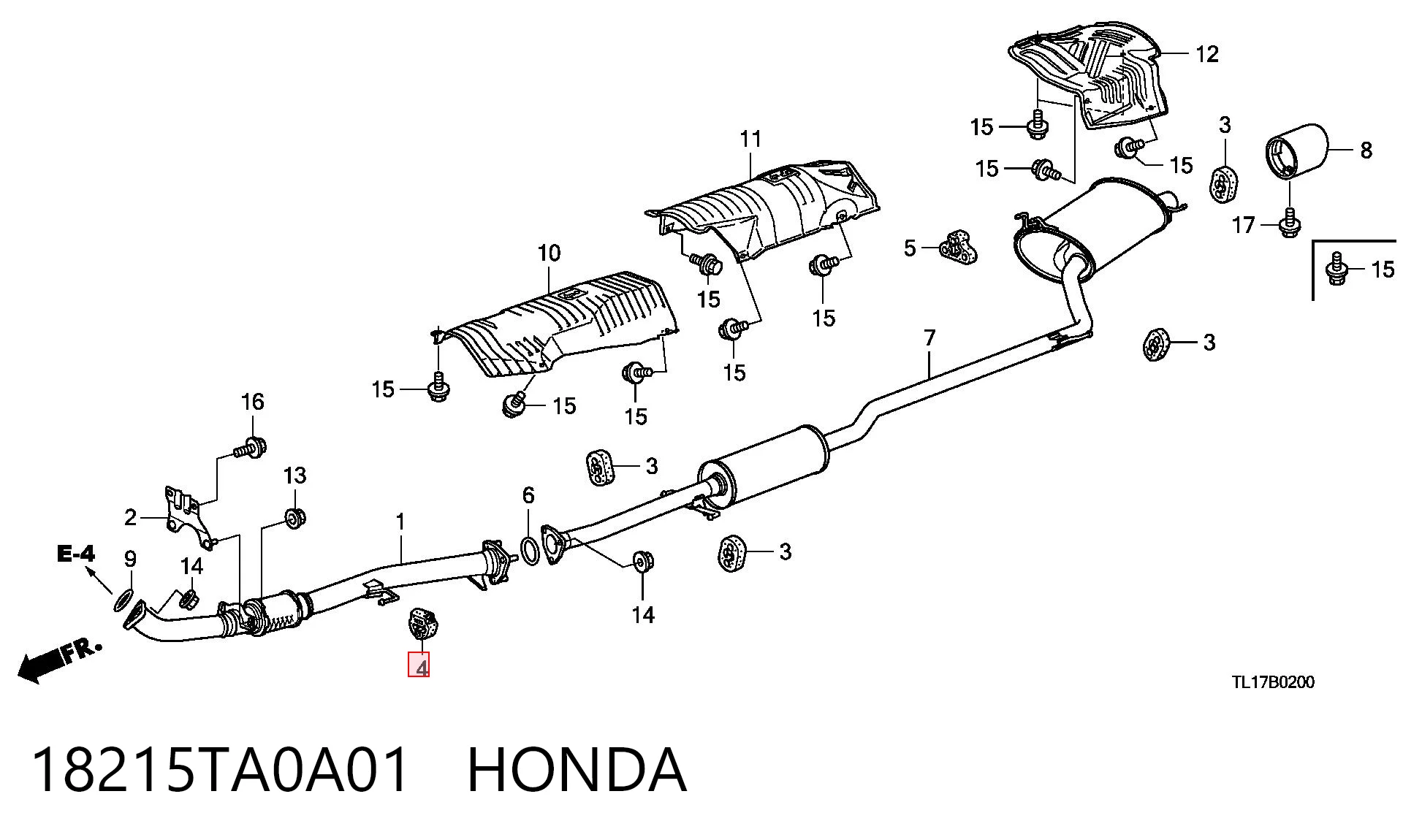 18215TA0A01 Honda Soporte de escape