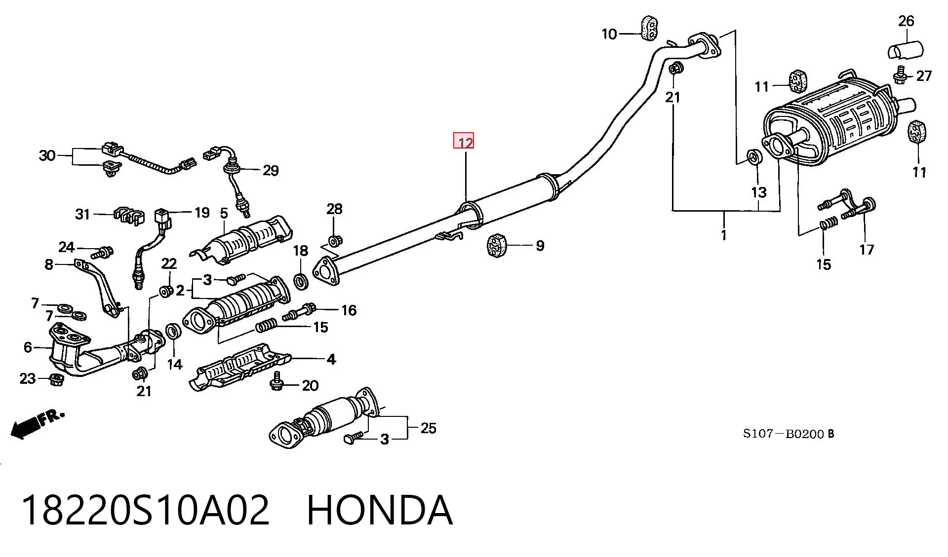 Silenciador central 18220S10A02 HONDA