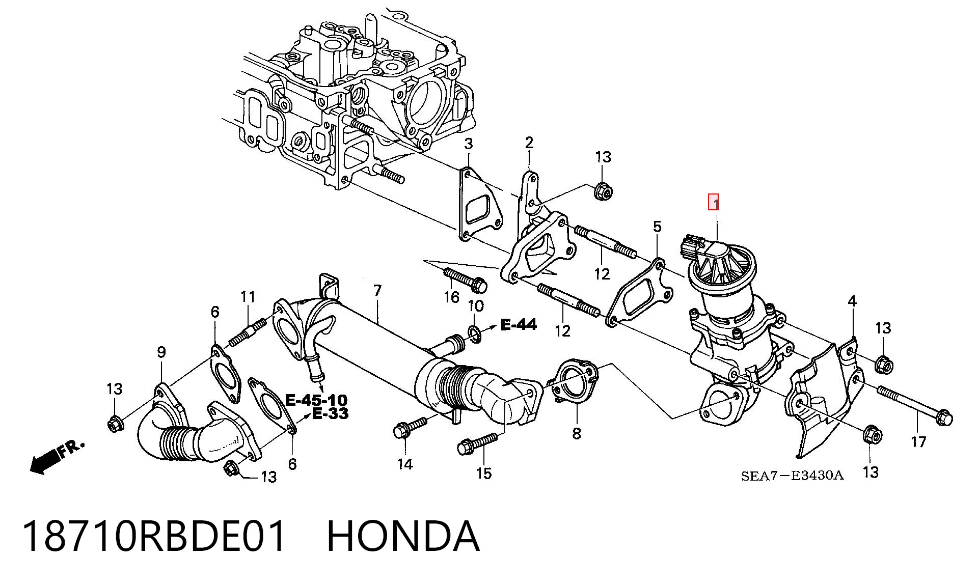 Comprar Válvula EGR de recirculación de gases Honda Accord VII CL, CM a bajo precio