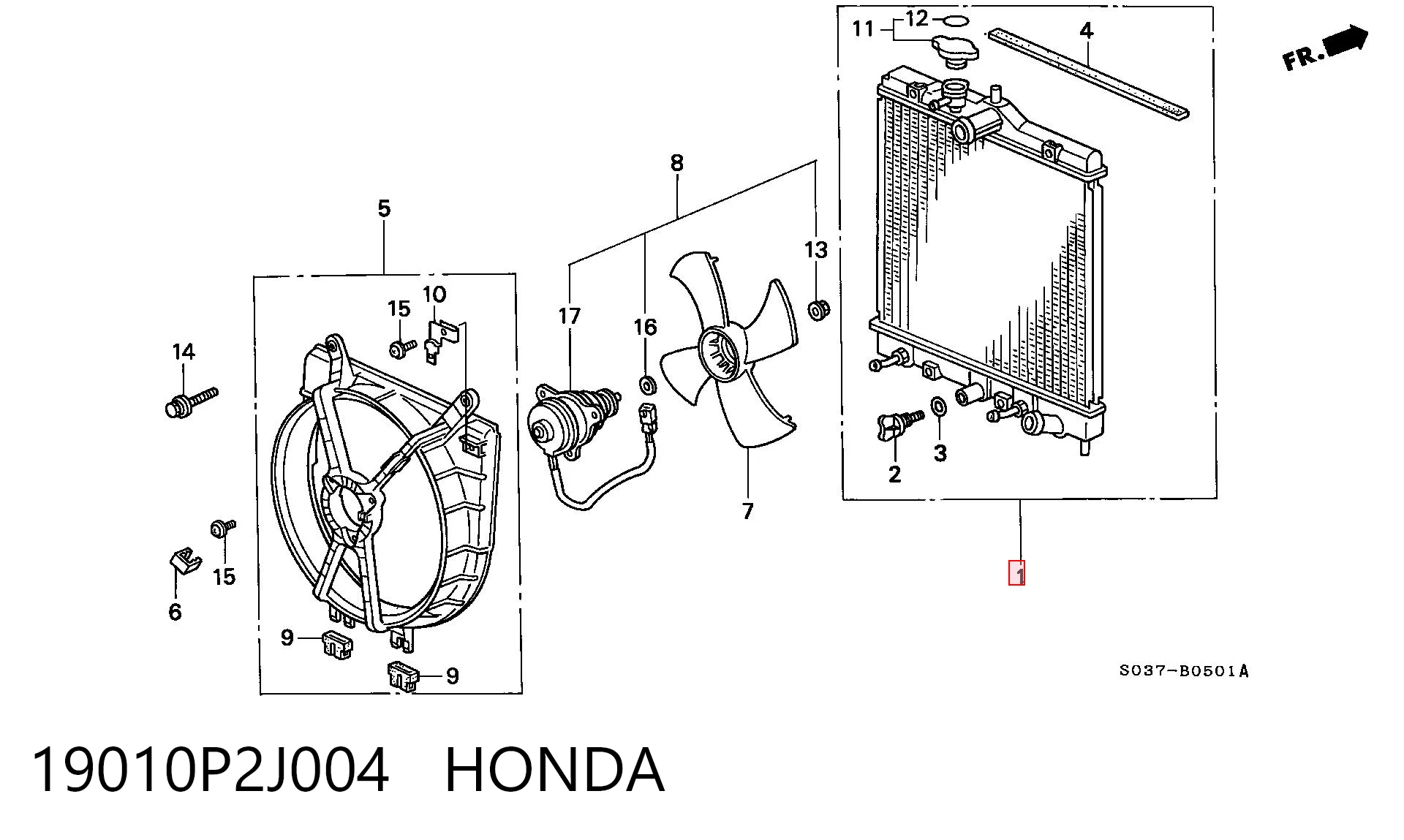 Radiador de água para Honda Civic V (EG, EH)