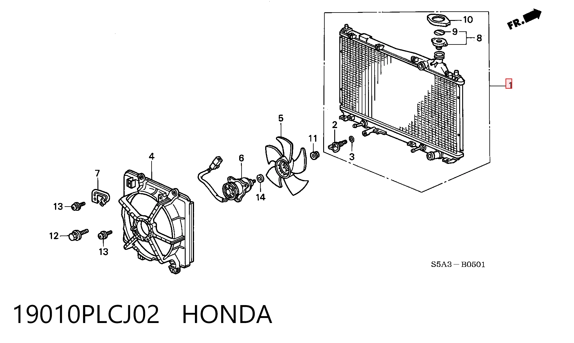 Radiador de agua Honda Civic VII (EU, EP, EV)