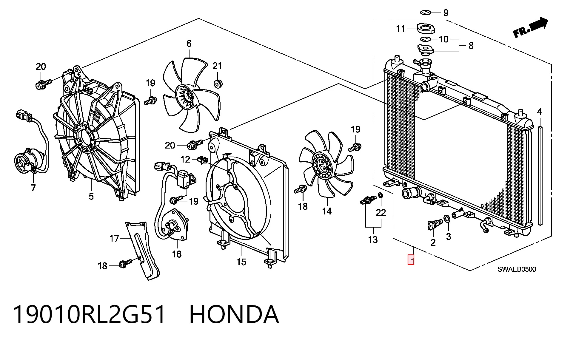 Comprar Radiador de refrigeración del motor Honda CR-V  RE a bajo precio