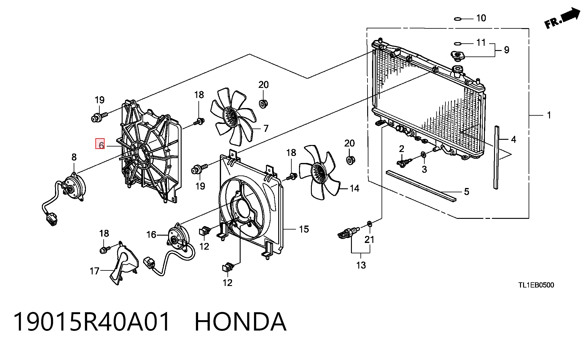19015R40A01 Honda Radiador