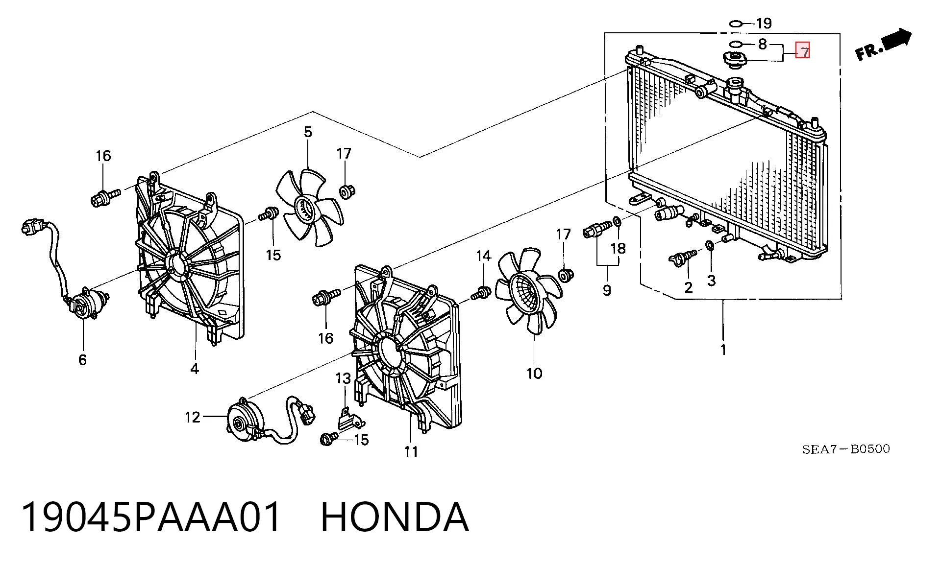 19045PAAA01 Honda Tapa de radiador