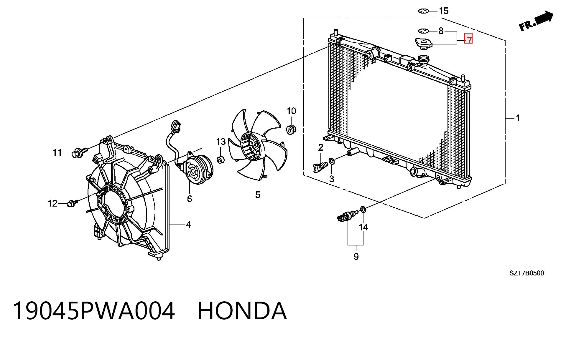 19045PWA004 Honda Tapa de radiador
