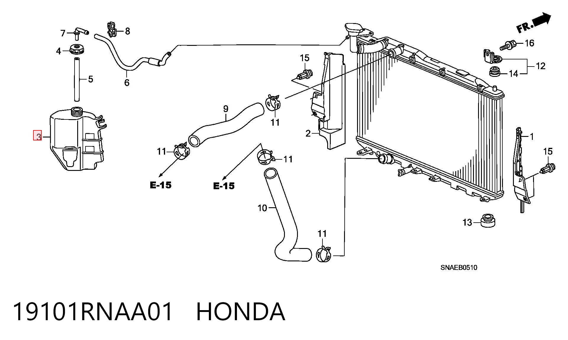 19101RNAA01 Honda Depósito de expansión