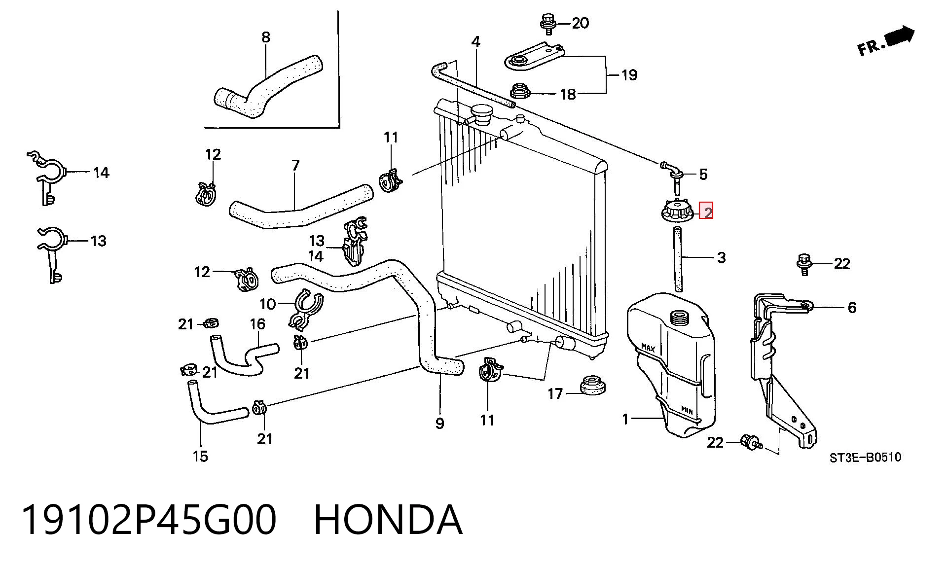 Tapón depósito de refrigerante para Honda Civic EG