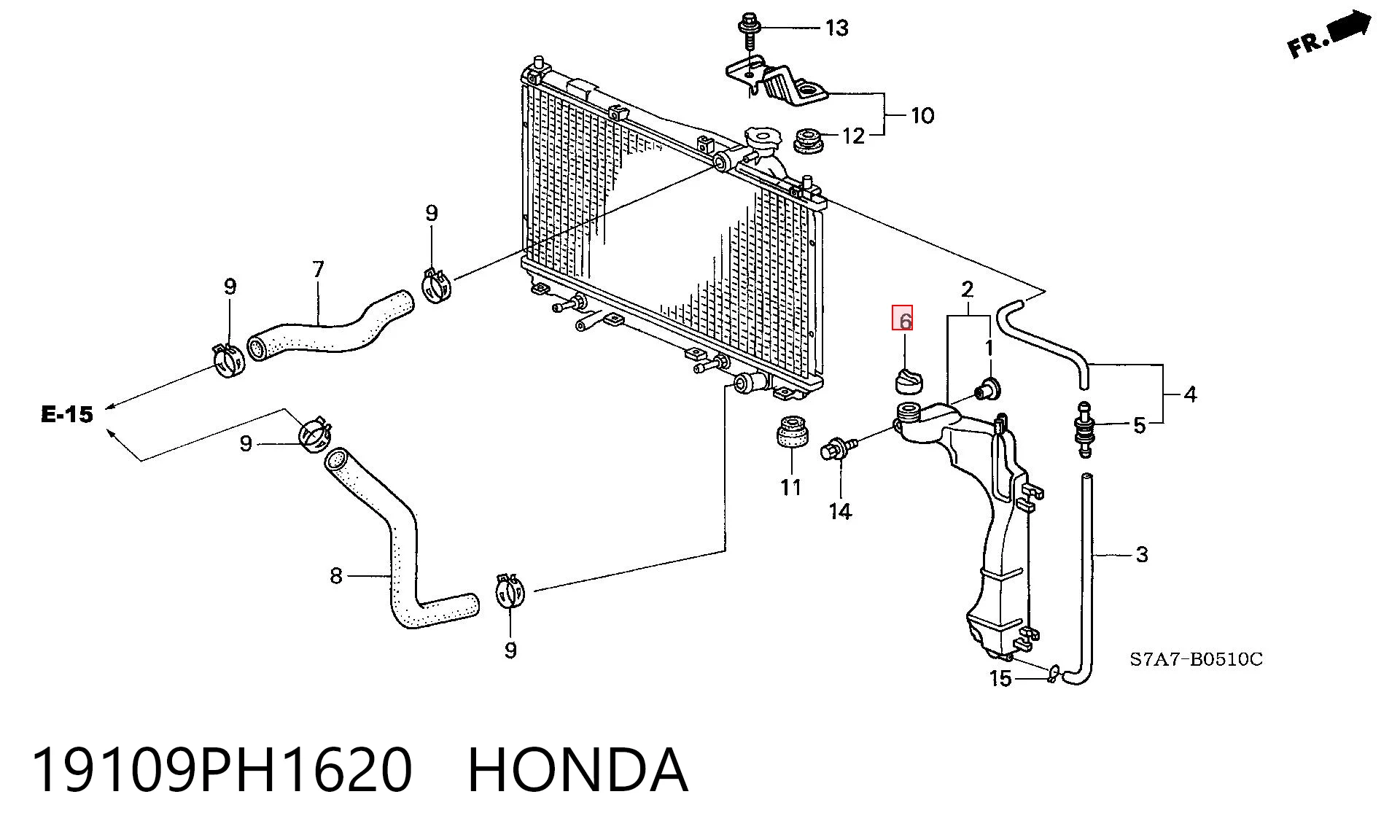 19109PH1620 Honda Tapón del radiador de refrigerante