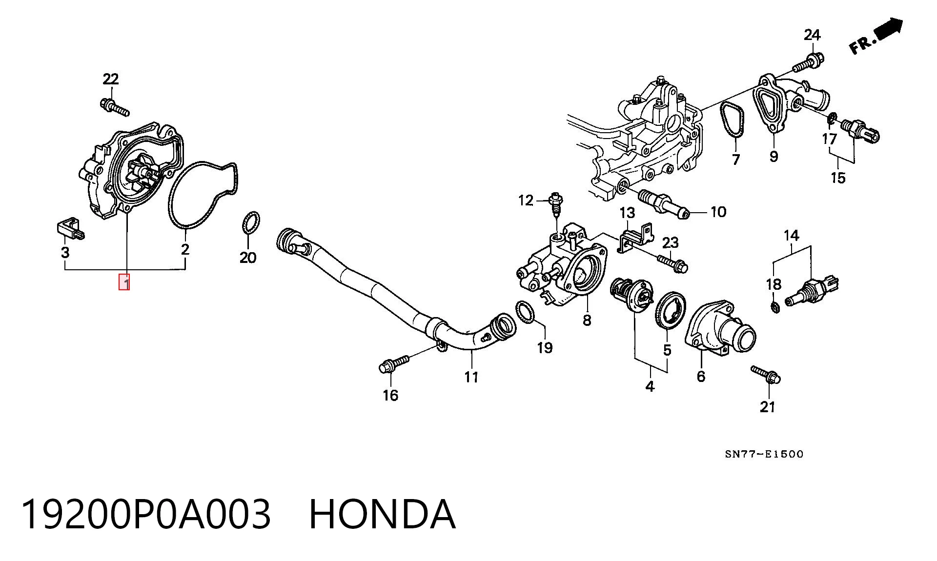 19200P0A003 Honda Bomba refrigerante coche