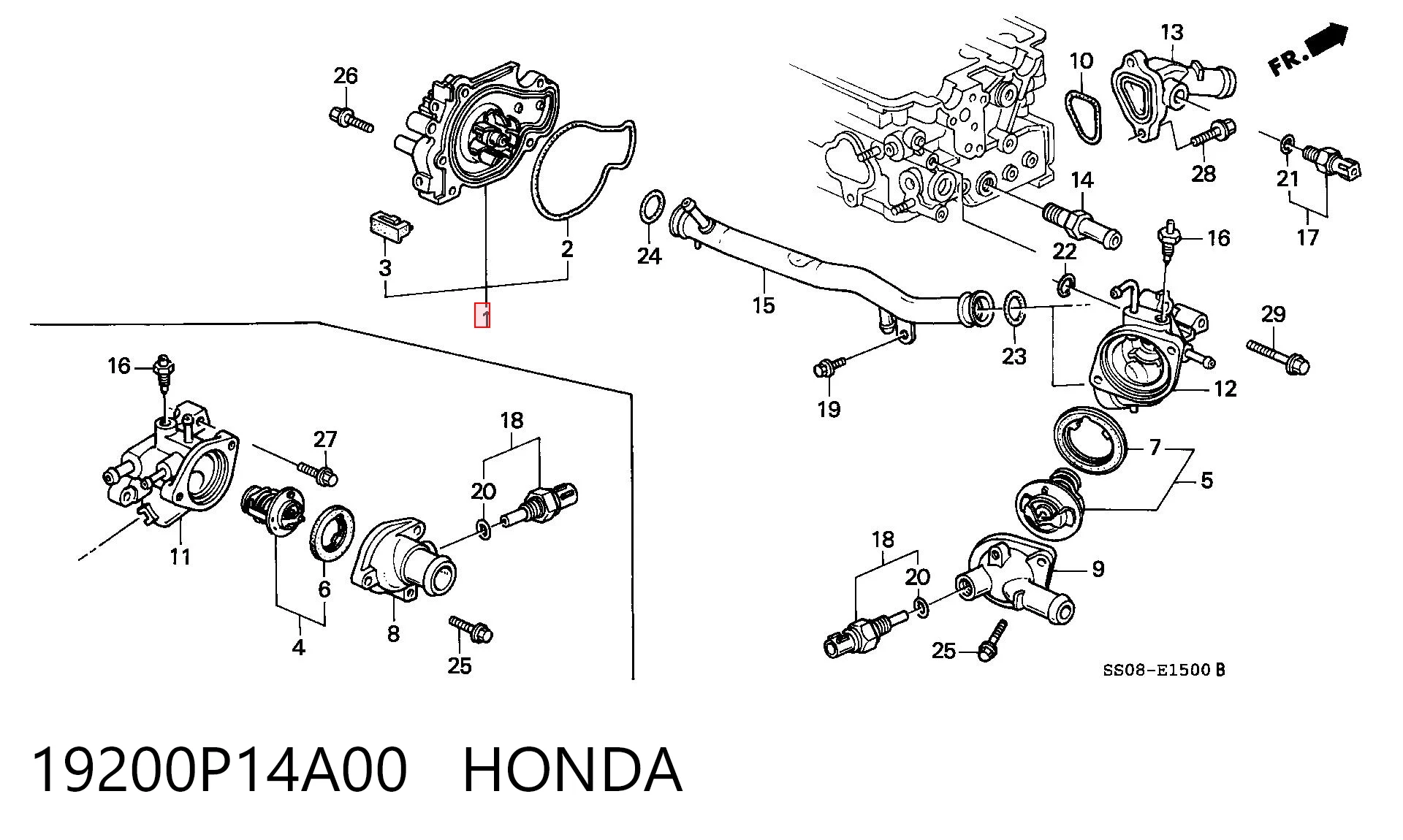 Motor de agua para Honda Accord V (CC7)