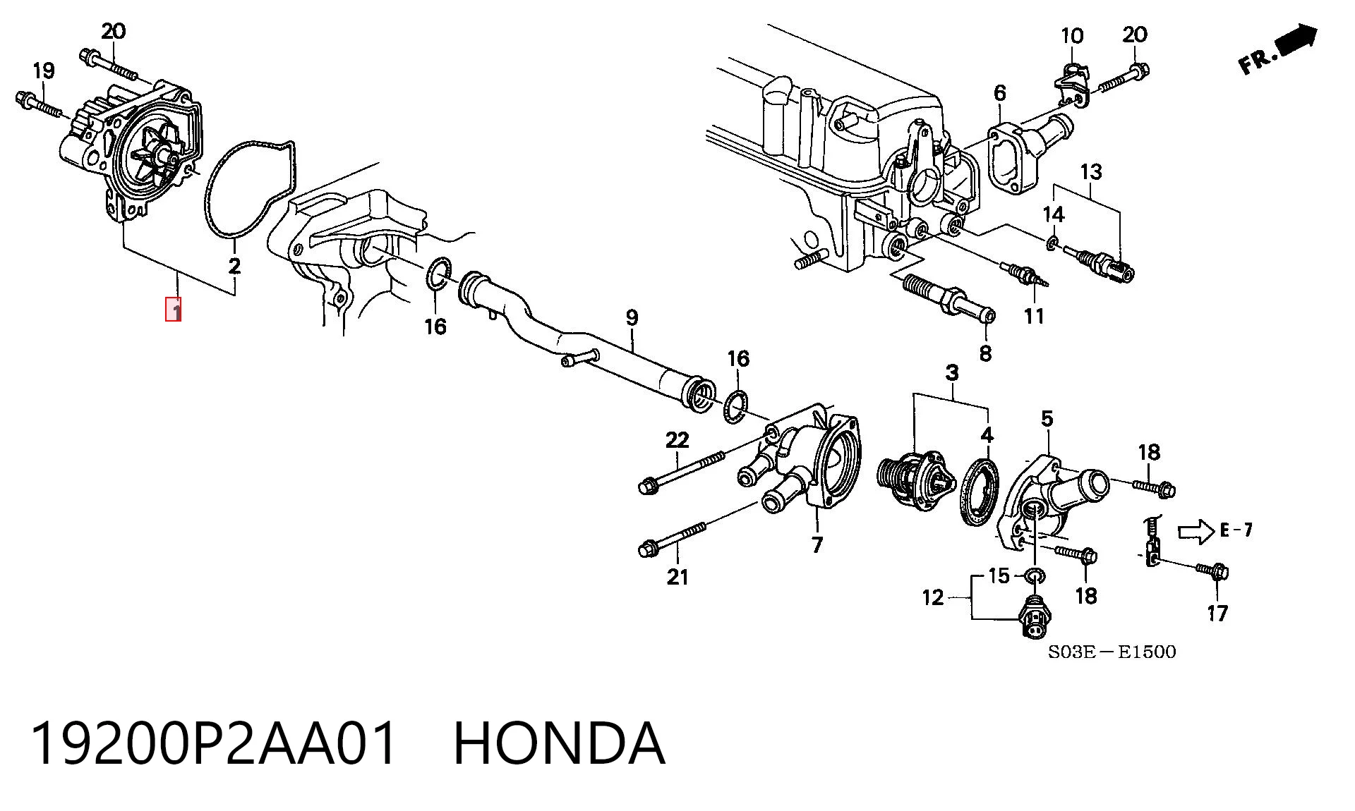19200P2AA01 Honda Bomba refrigerante coche