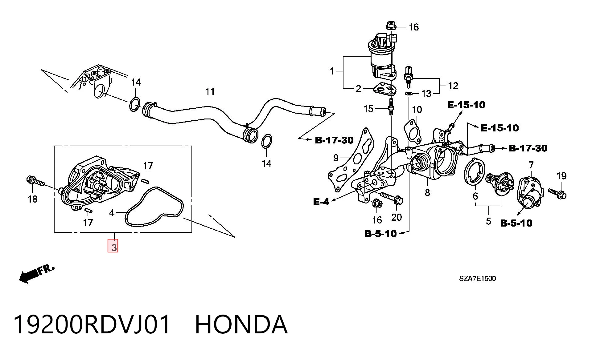 19200RDVJ01 Honda Bomba refrigerante coche