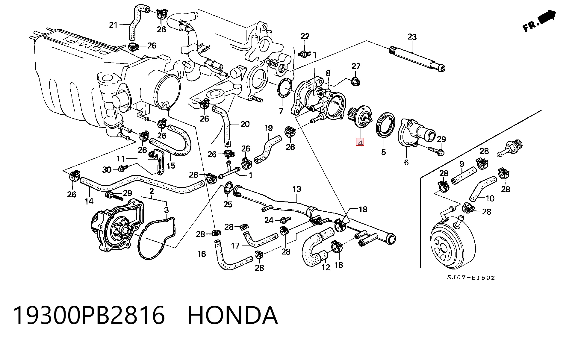 Termostato refrigerante para Honda Accord III (CA4, CA5)