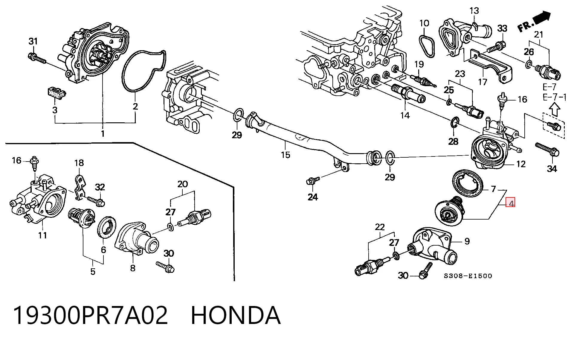 19300PR7A02 Honda Termostato de agua