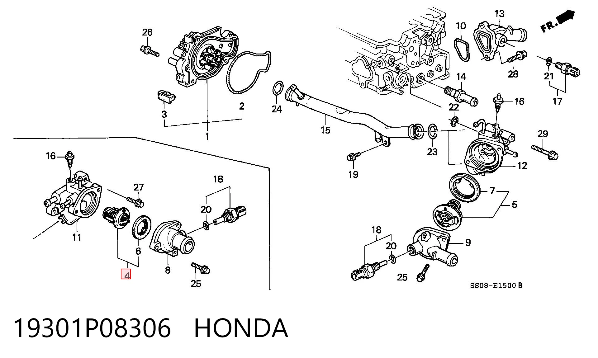 19301P08306 Honda Termostato de agua