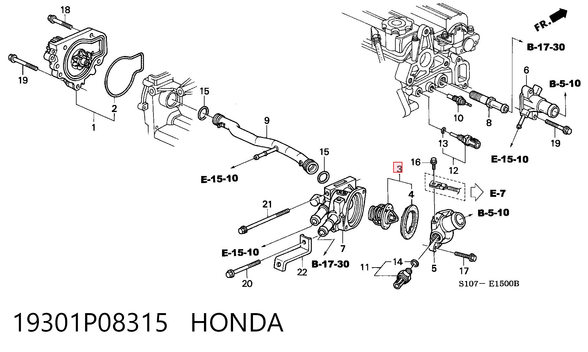 19301P08315 Honda Termostato de agua