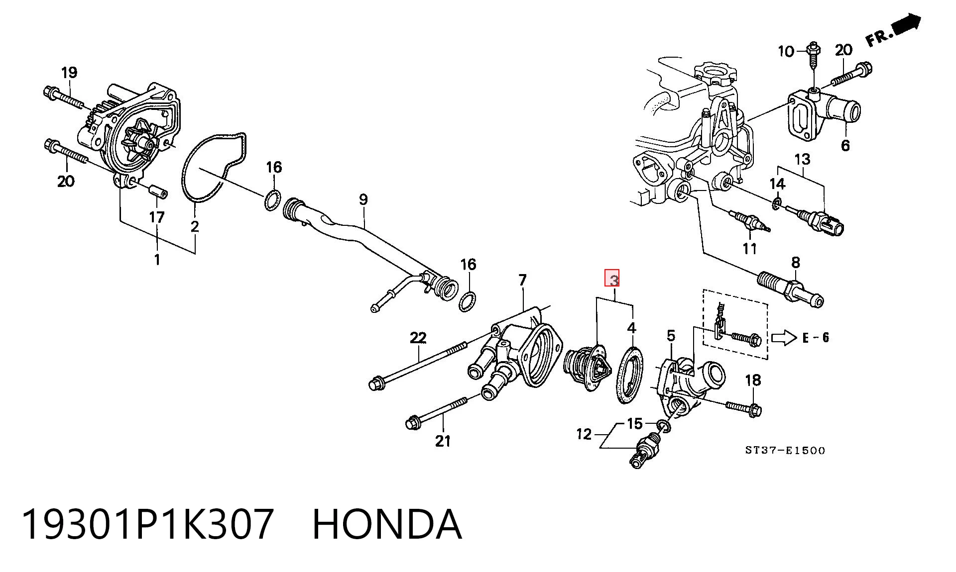 19301P1K307 Honda Termostato de agua