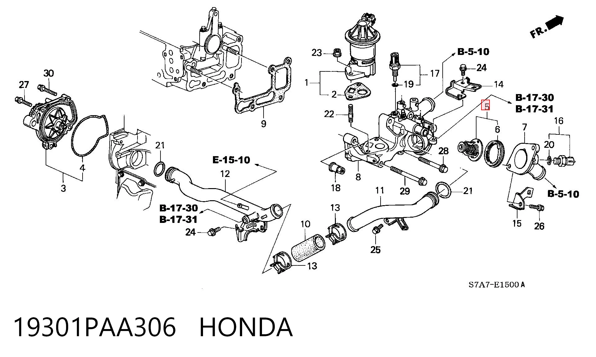19301PAA306 Honda Termostato de agua