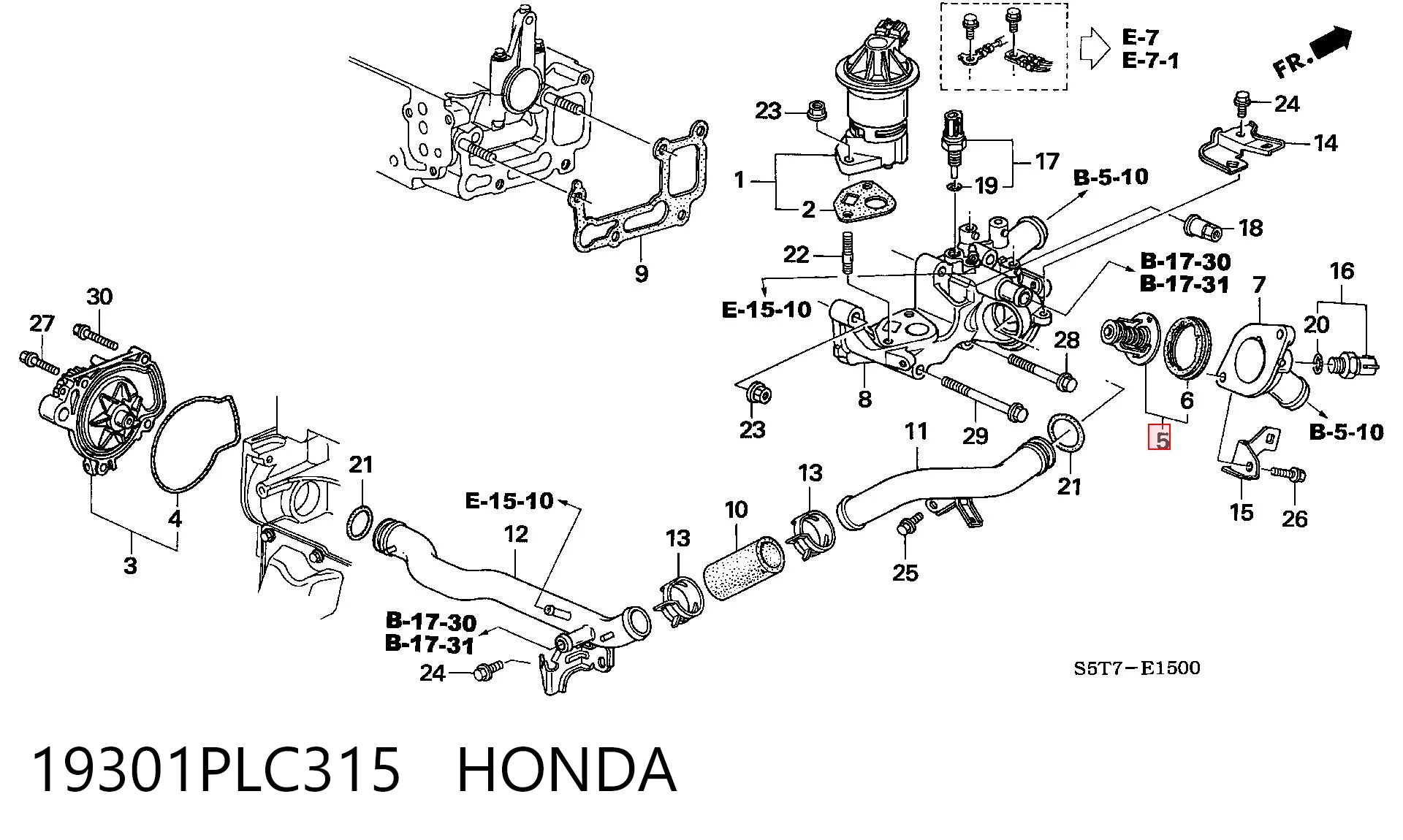 19301PLC315 Honda Termostato de agua