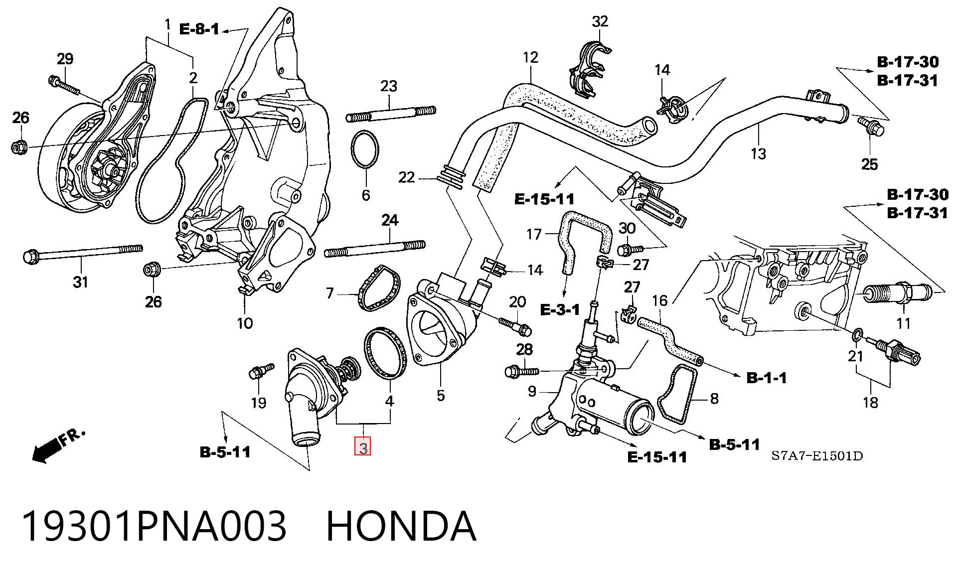 19301PNA003 Honda Termostato de agua