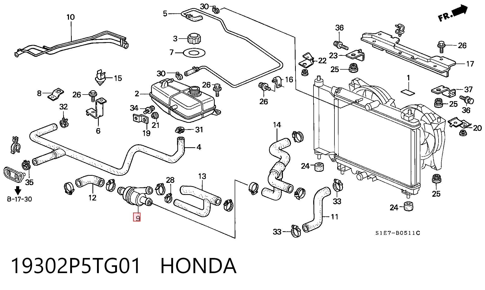 Termostato HONDA 19302P5TG01