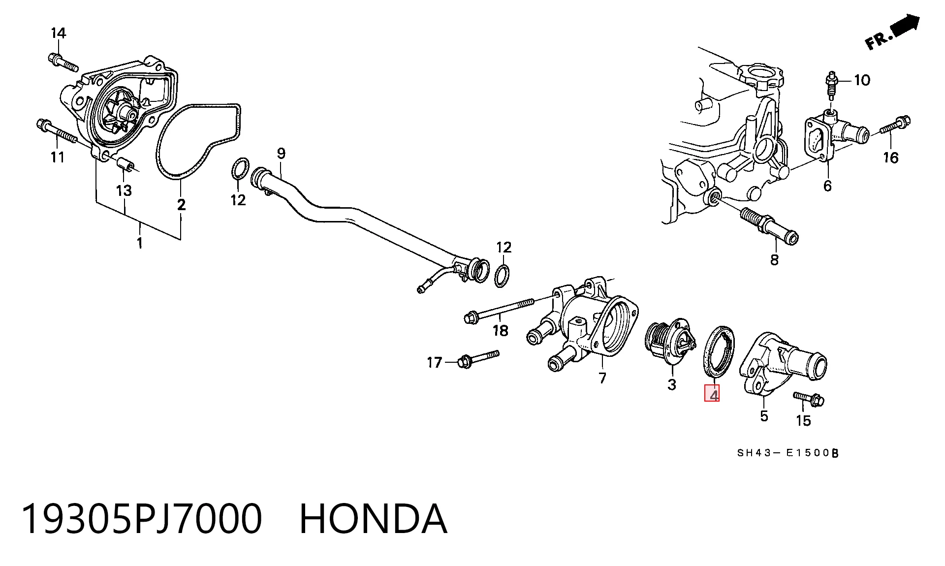 Junta carcasa de termostato Honda Accord VIII