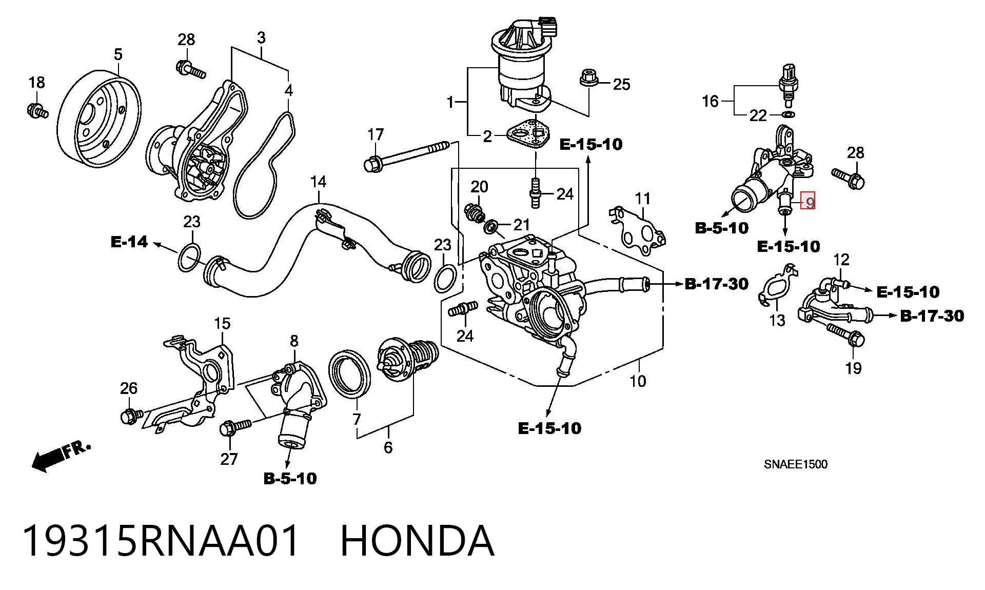 19315RNAA01 Honda 