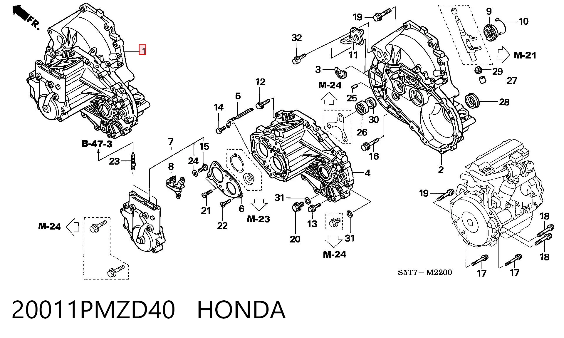 20011PMZD40 Honda