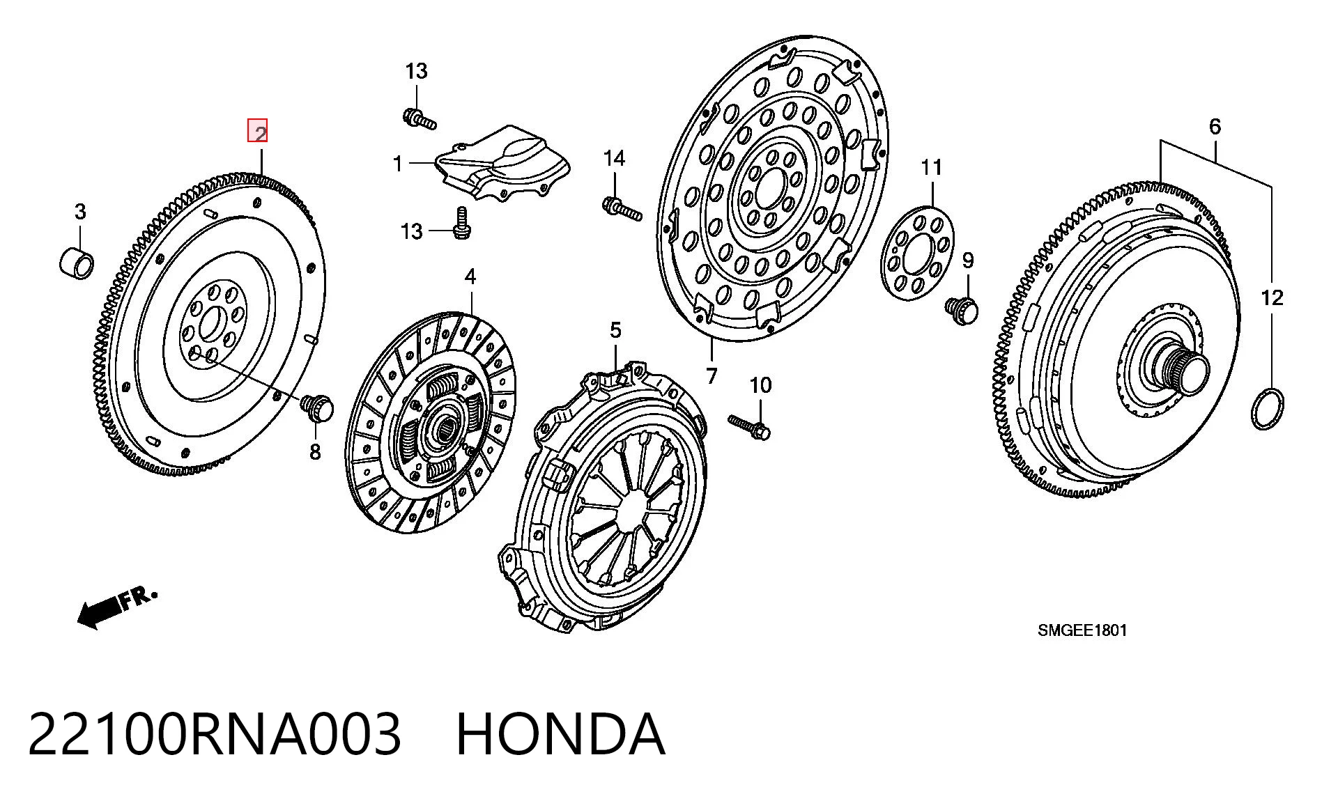 22100RNA003 Honda Volante de motor
