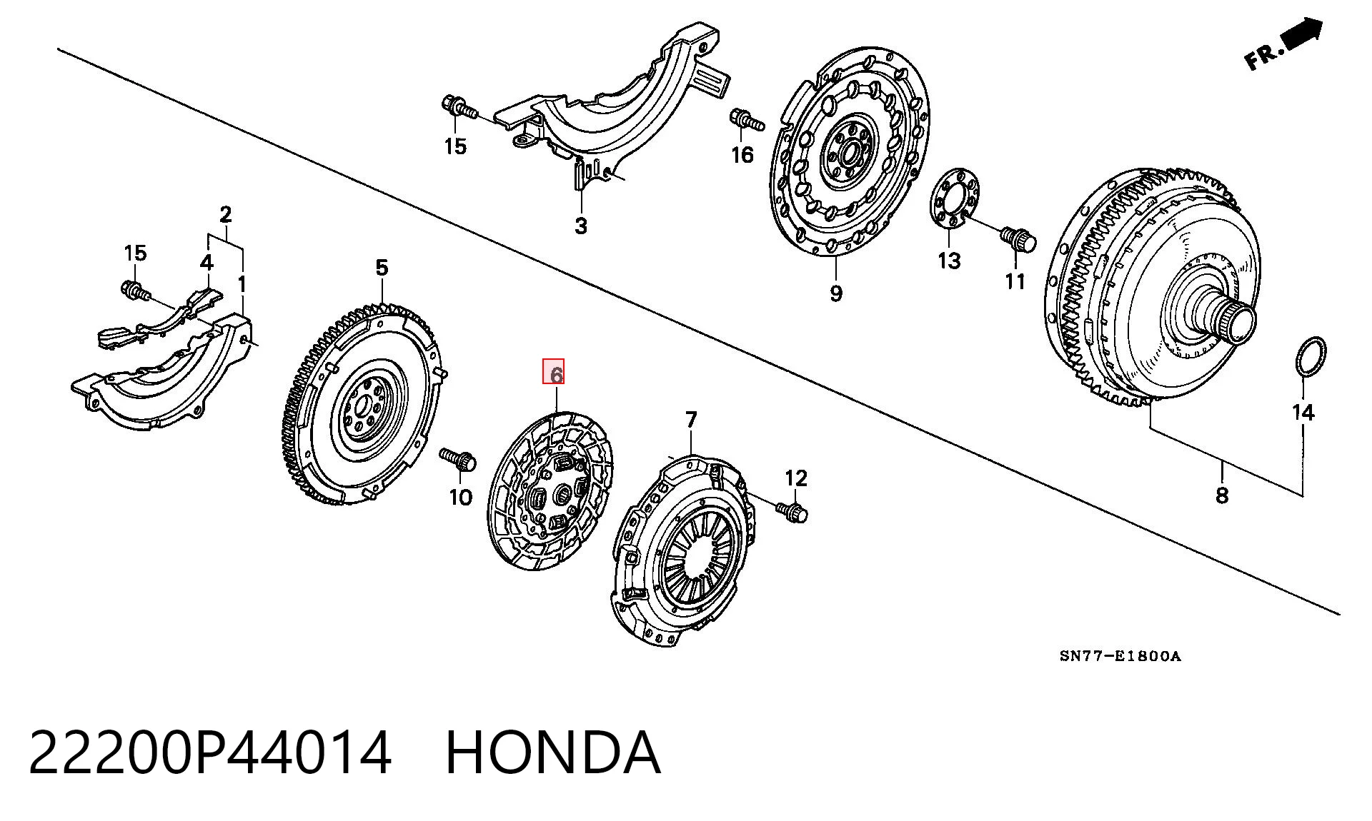 Disco de embrague para Honda Accord V CC7