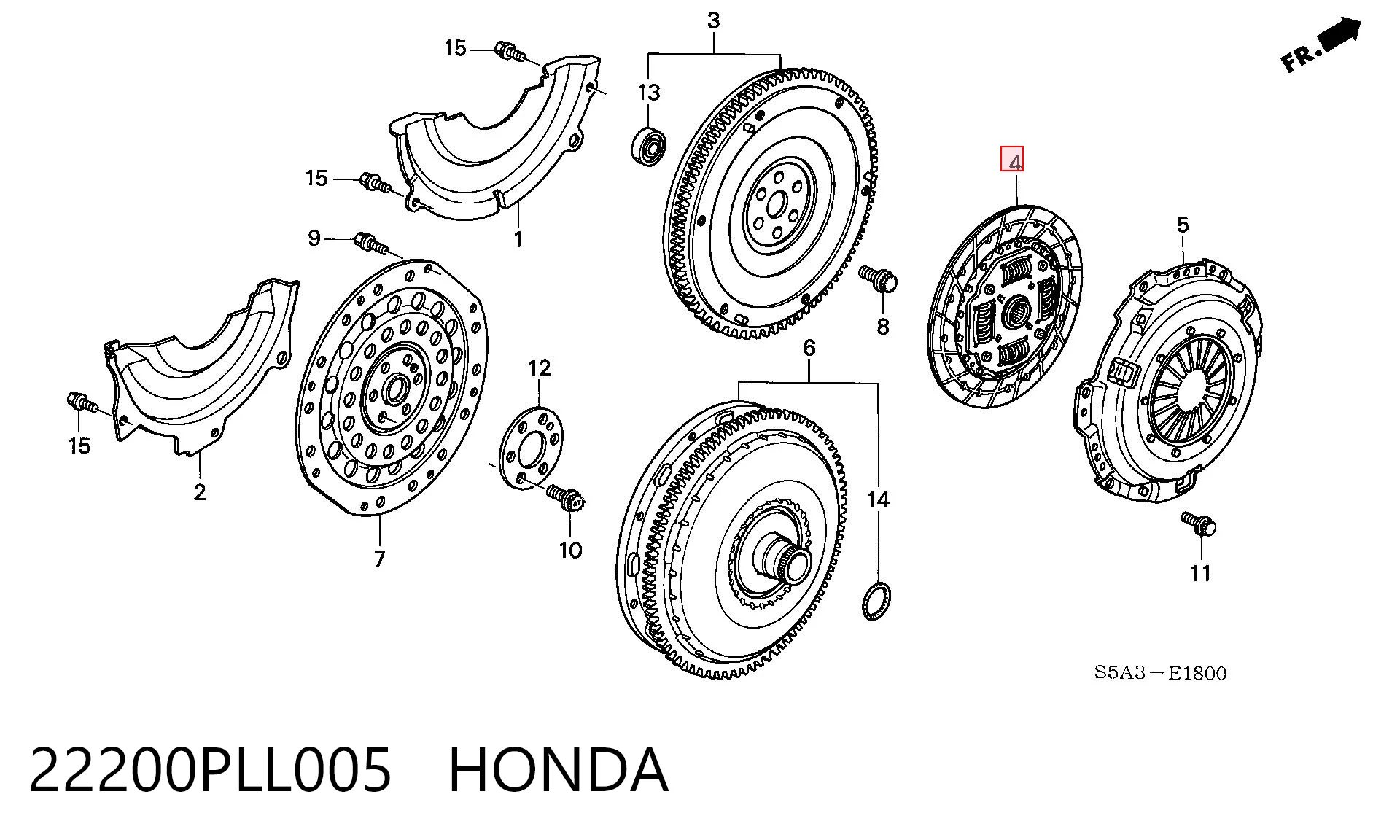 22200PLL005 Honda Disco de embrague