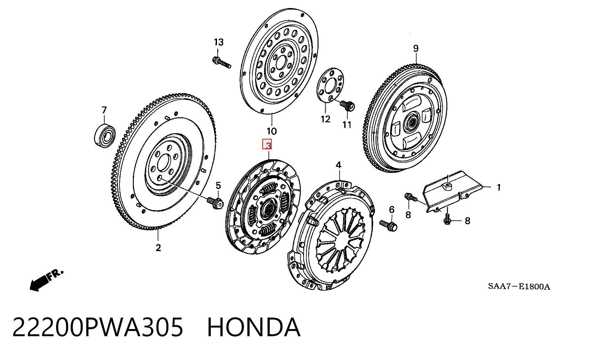 Disco de embrague para Honda Jazz GD, GE