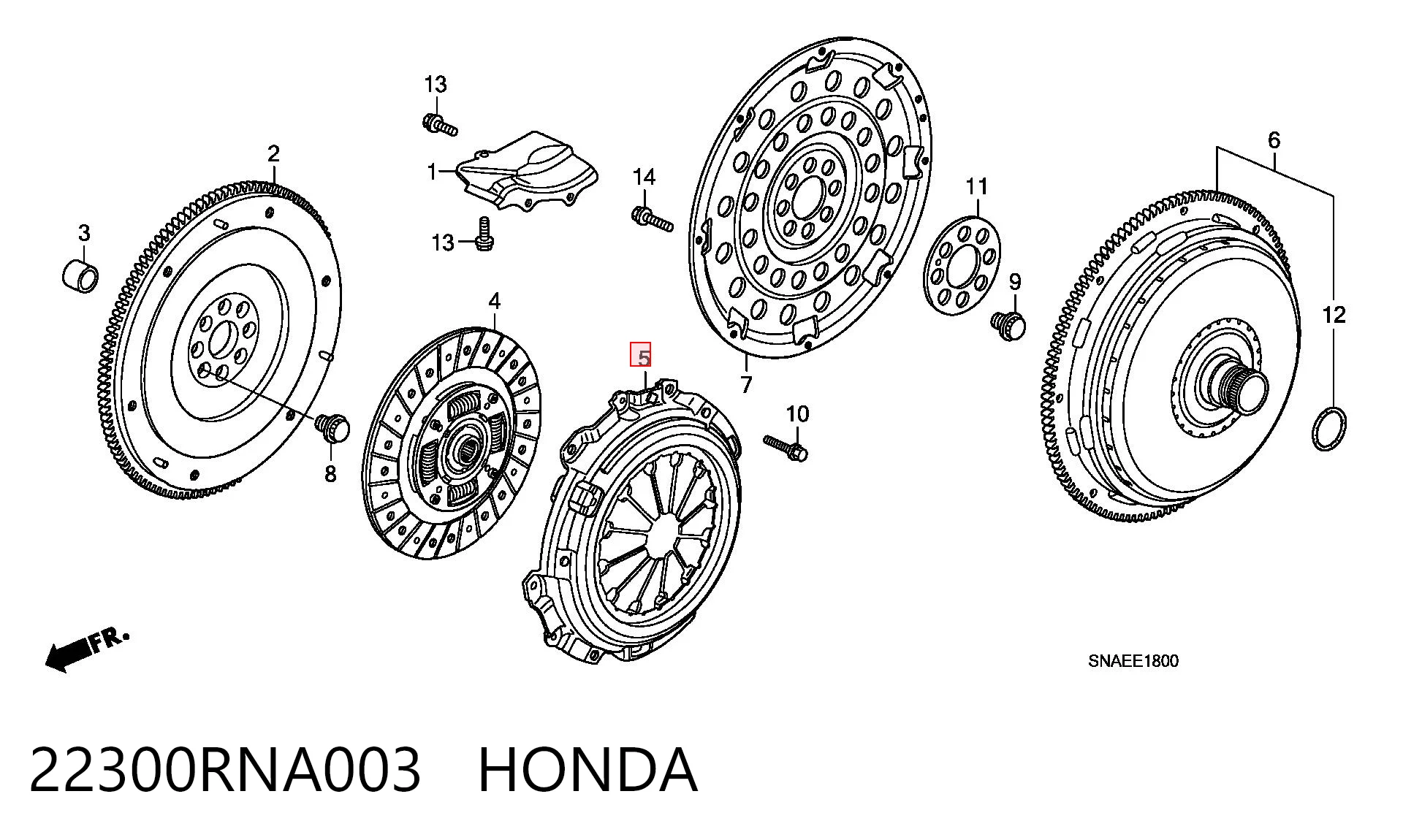22300RNA003 Honda plato de presion del embrague funcion