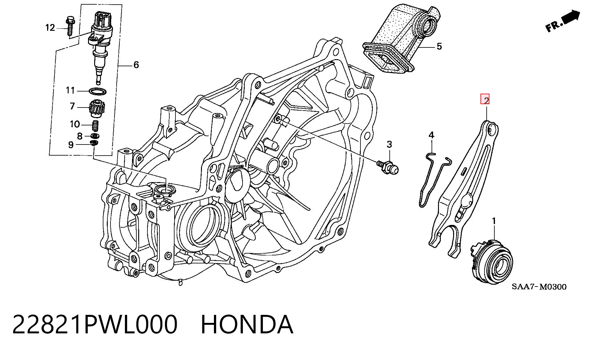 22821PWL000 Honda Horquilla de embrague