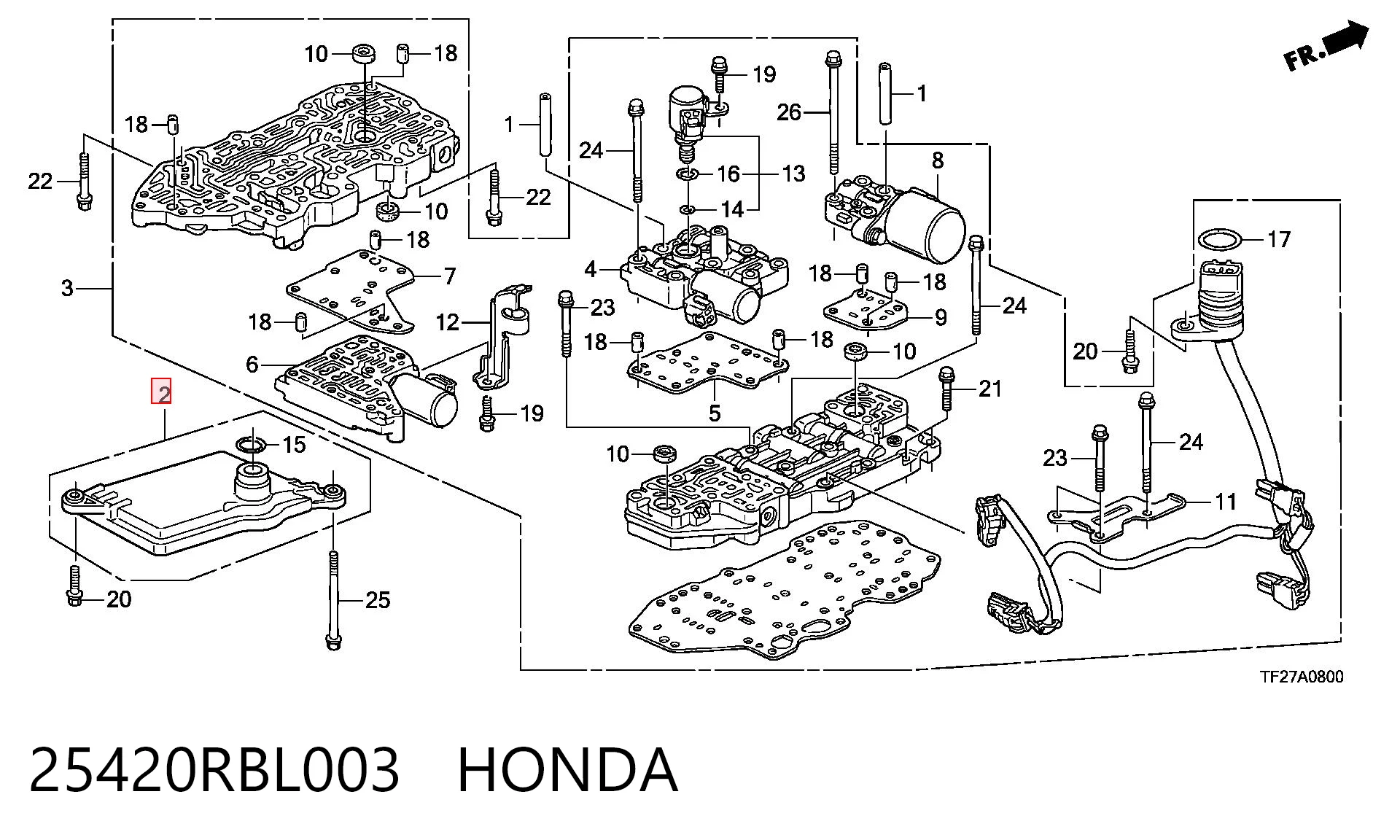 25420RBL003 Honda Filtro hidráulico transmisión automática