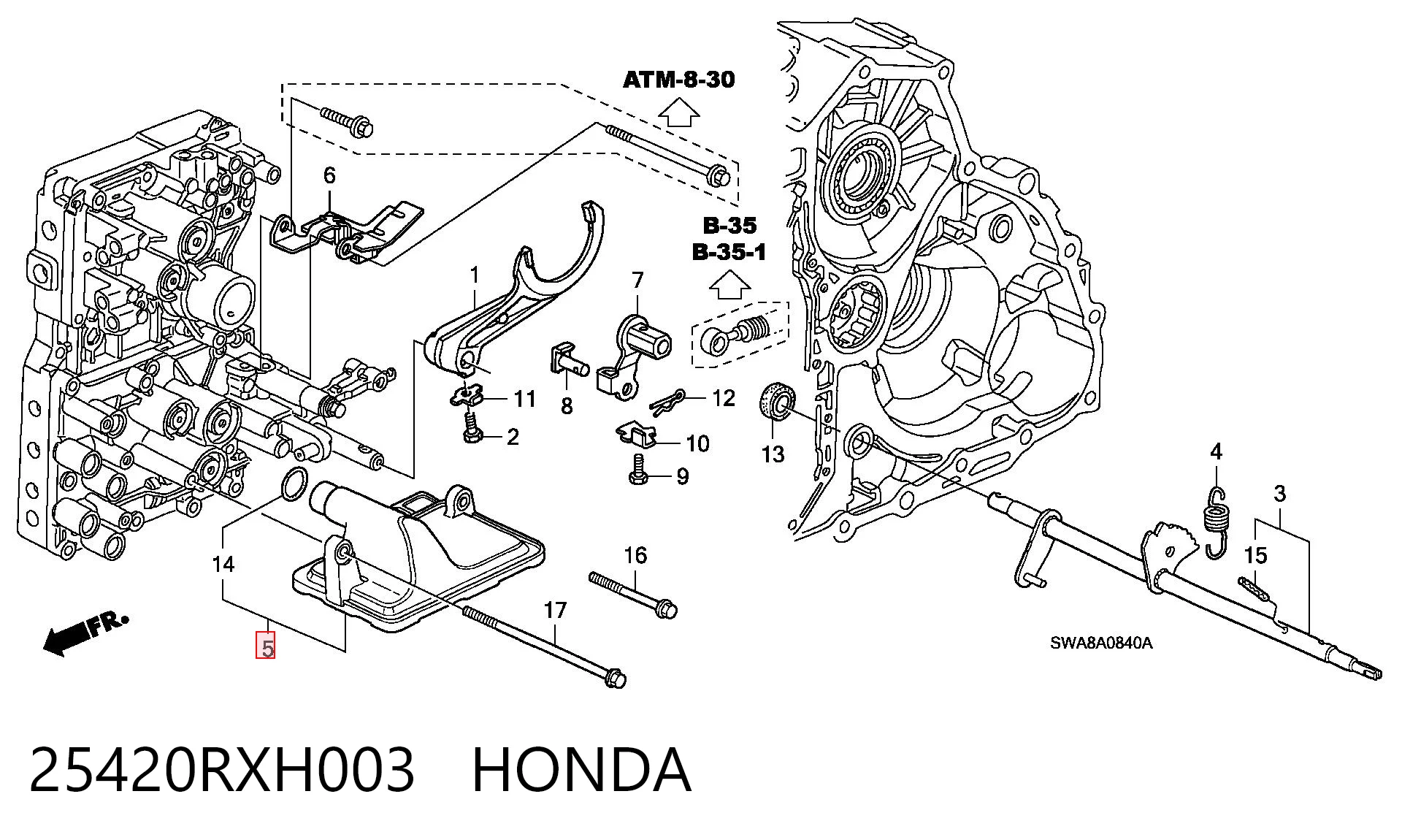 25420RXH003 Honda Filtro hidráulico transmisión automática