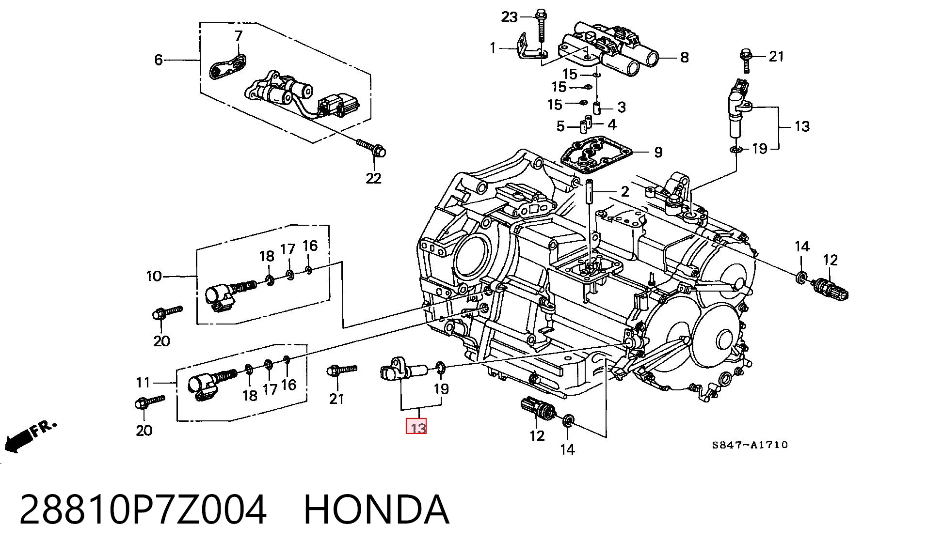 28810P7Z004 Honda Captador de velocidad