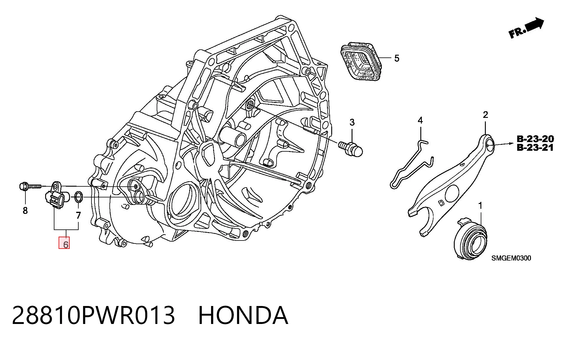 28810PWR013 Honda Captador de velocidad