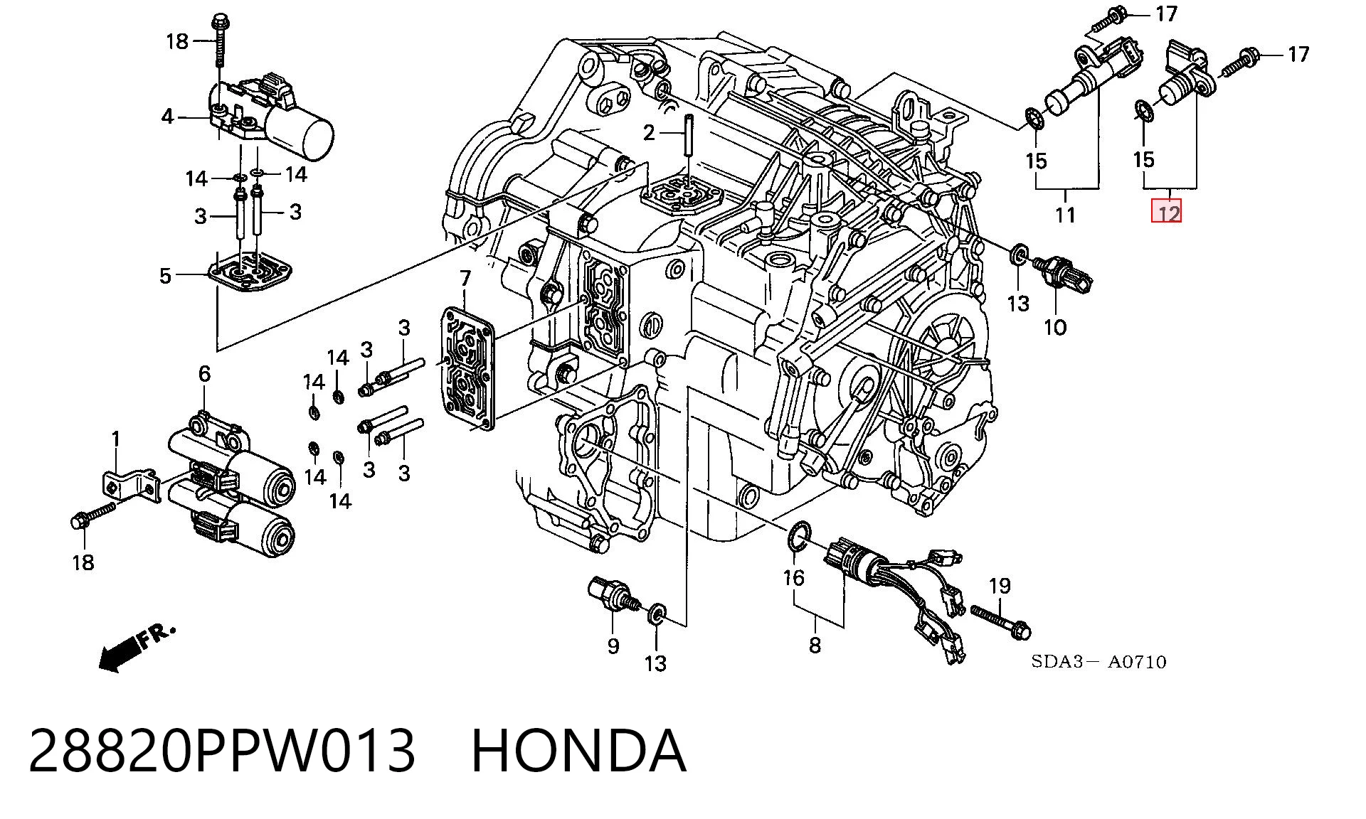 28820PPW013 Honda Captador de velocidad