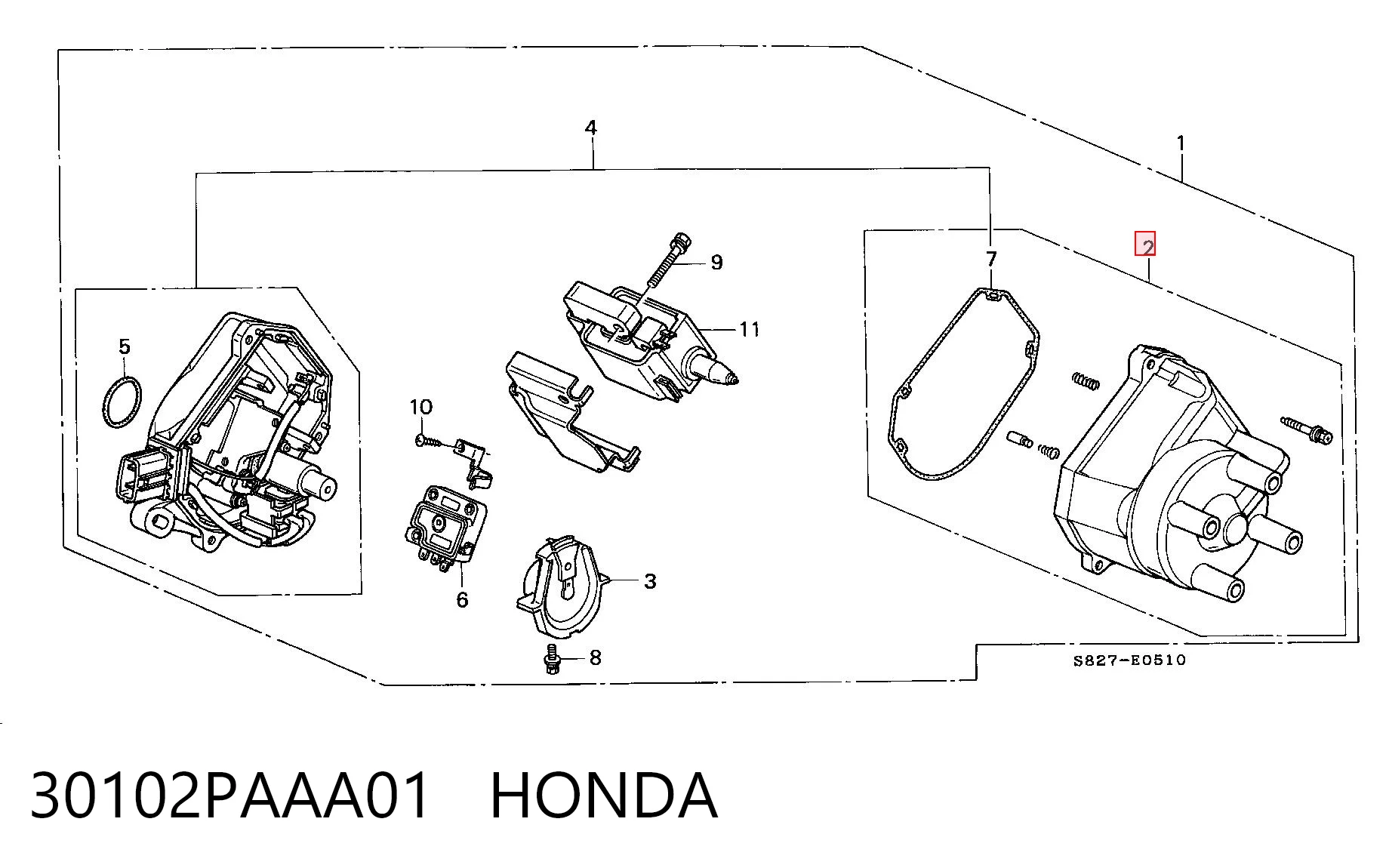Tapa distribuidor Honda Accord VI (1998-2003)