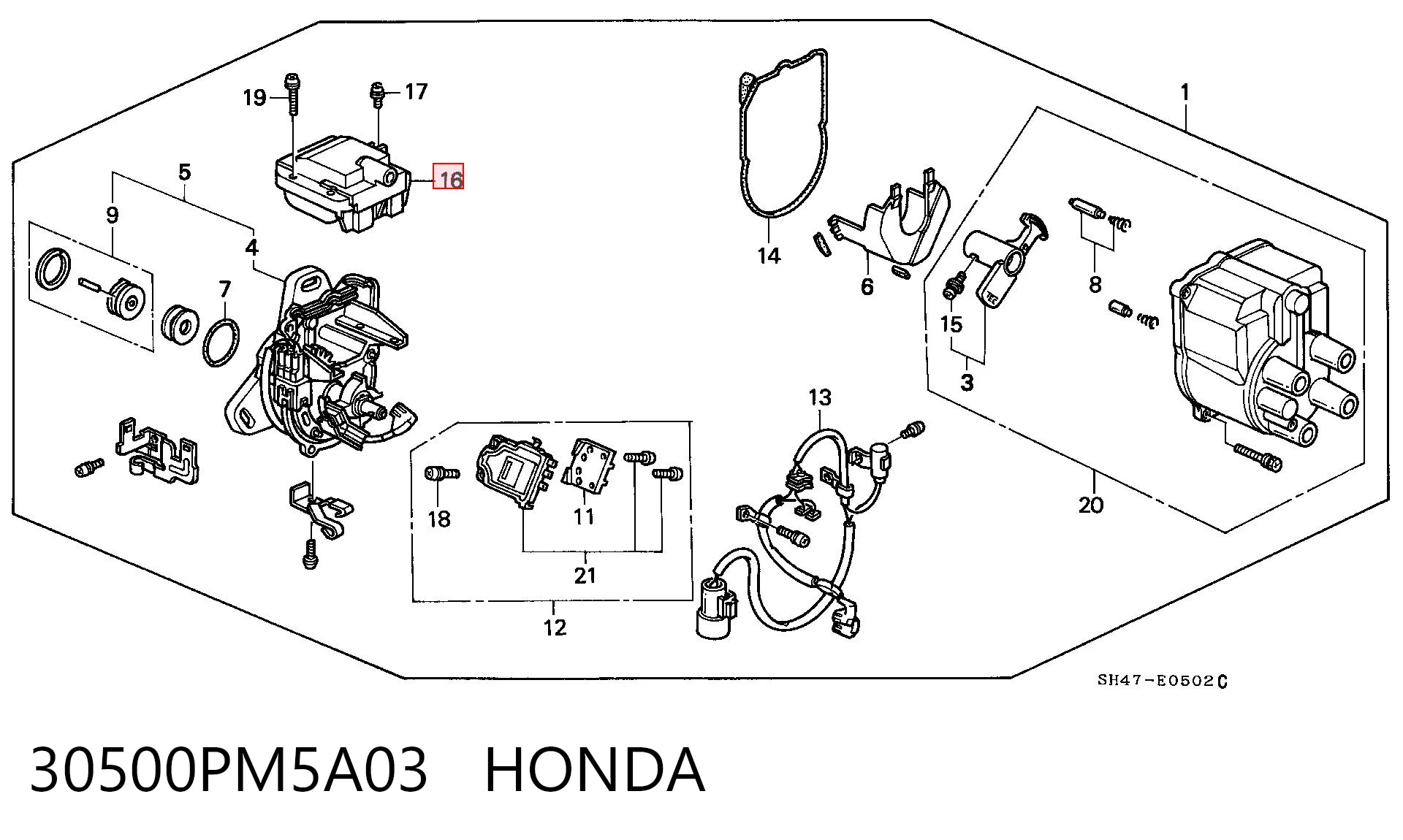 Bobina de encendido para Honda Civic III (AL, AJ, AG, AH)