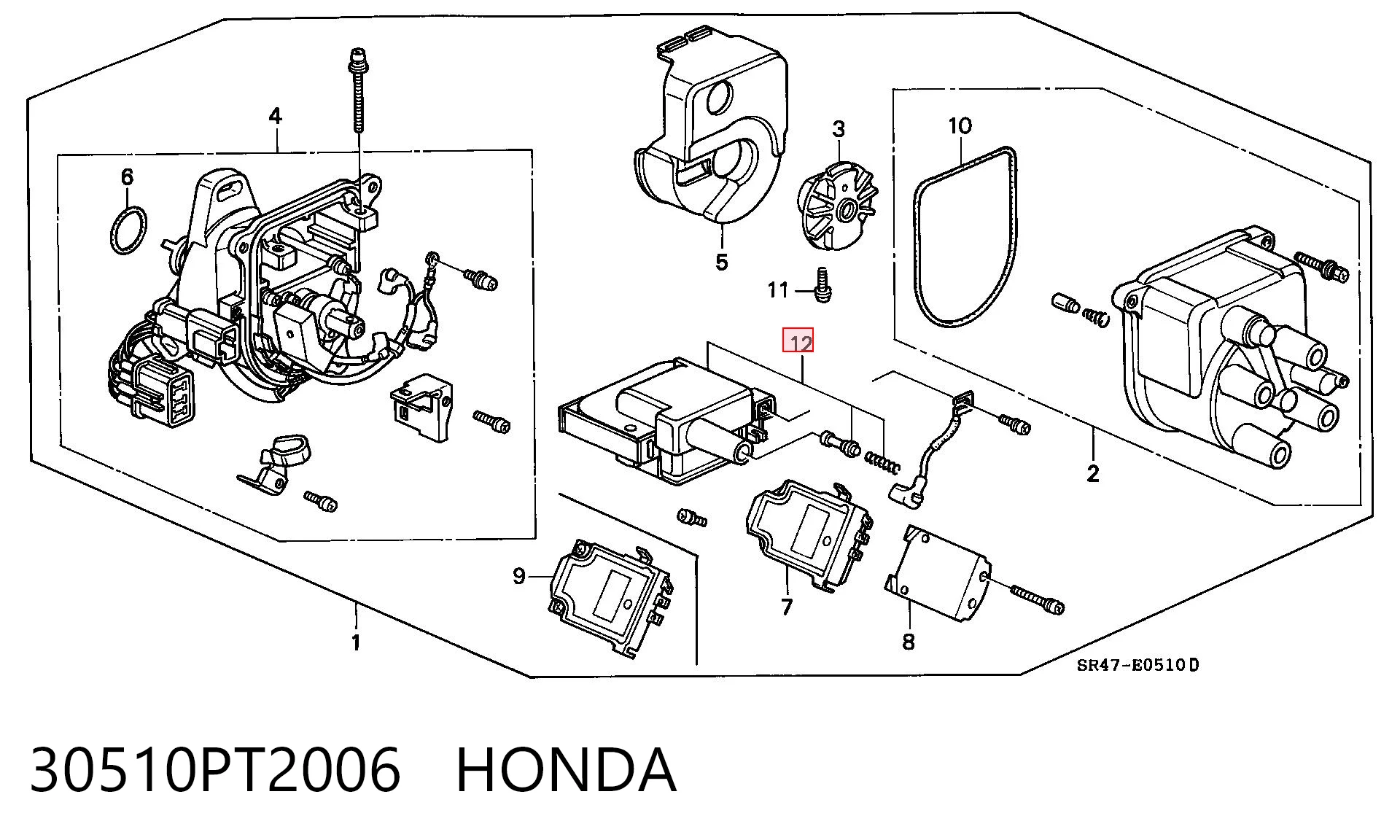 30510PT2006 Honda Bobina de ignición