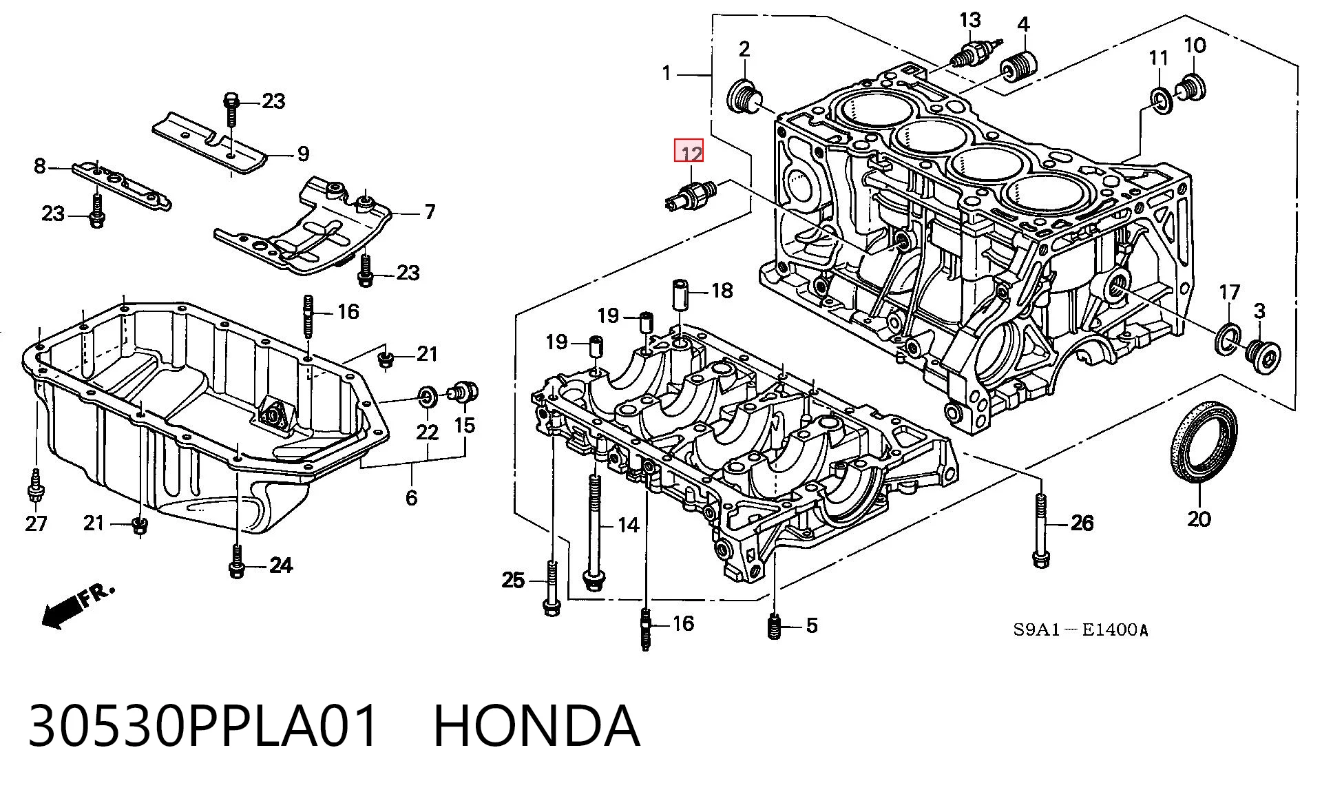 30530PPLA01 Honda Sensor de detonación