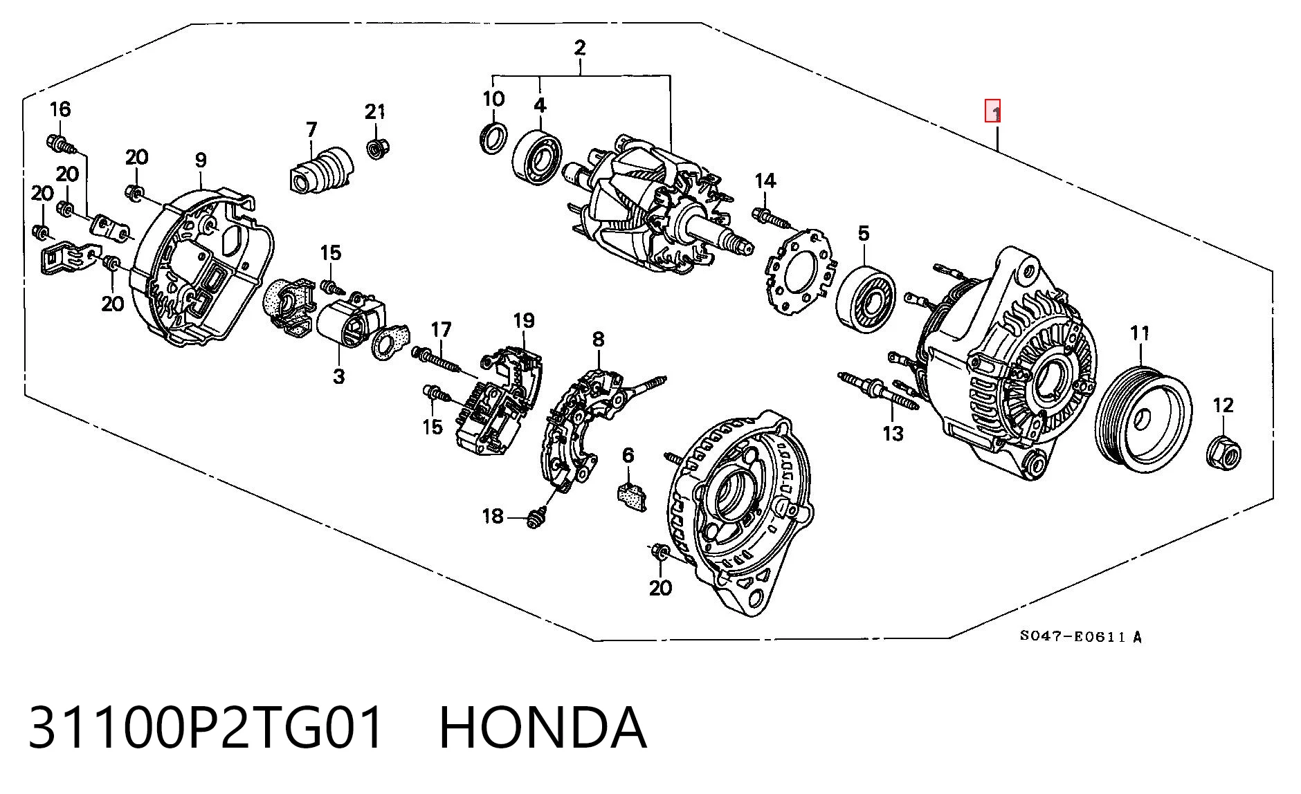 Alternador HONDA 31100P2TG01