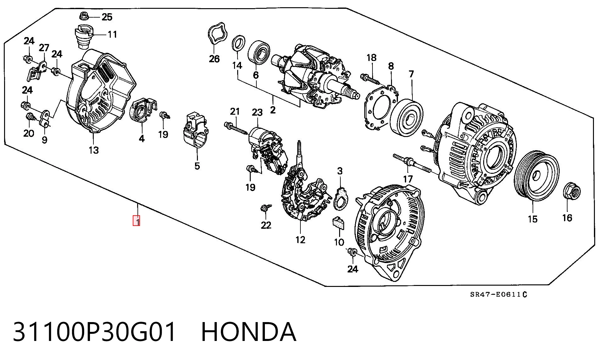 Alternador HONDA 31100P30G01