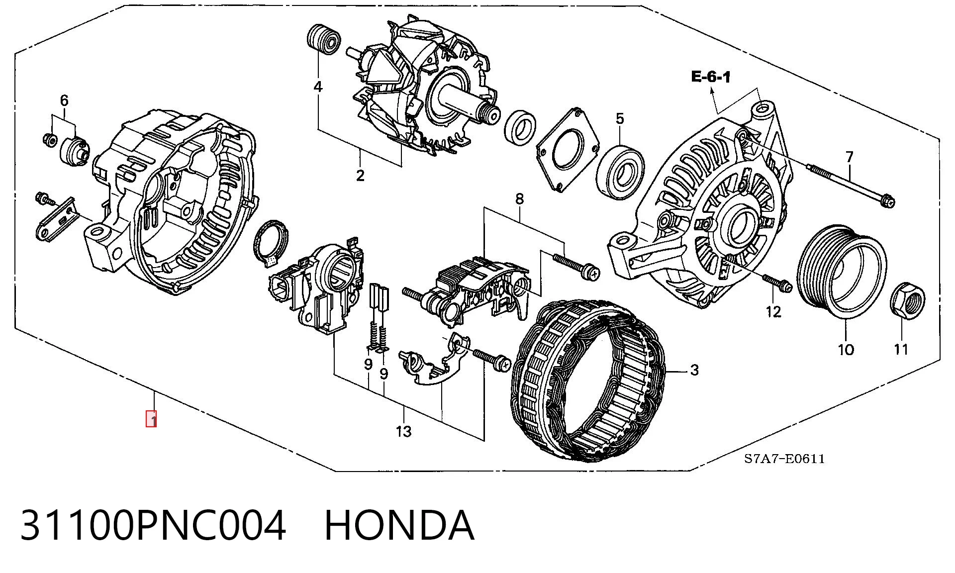31100PNC004 Honda Alternador de coche