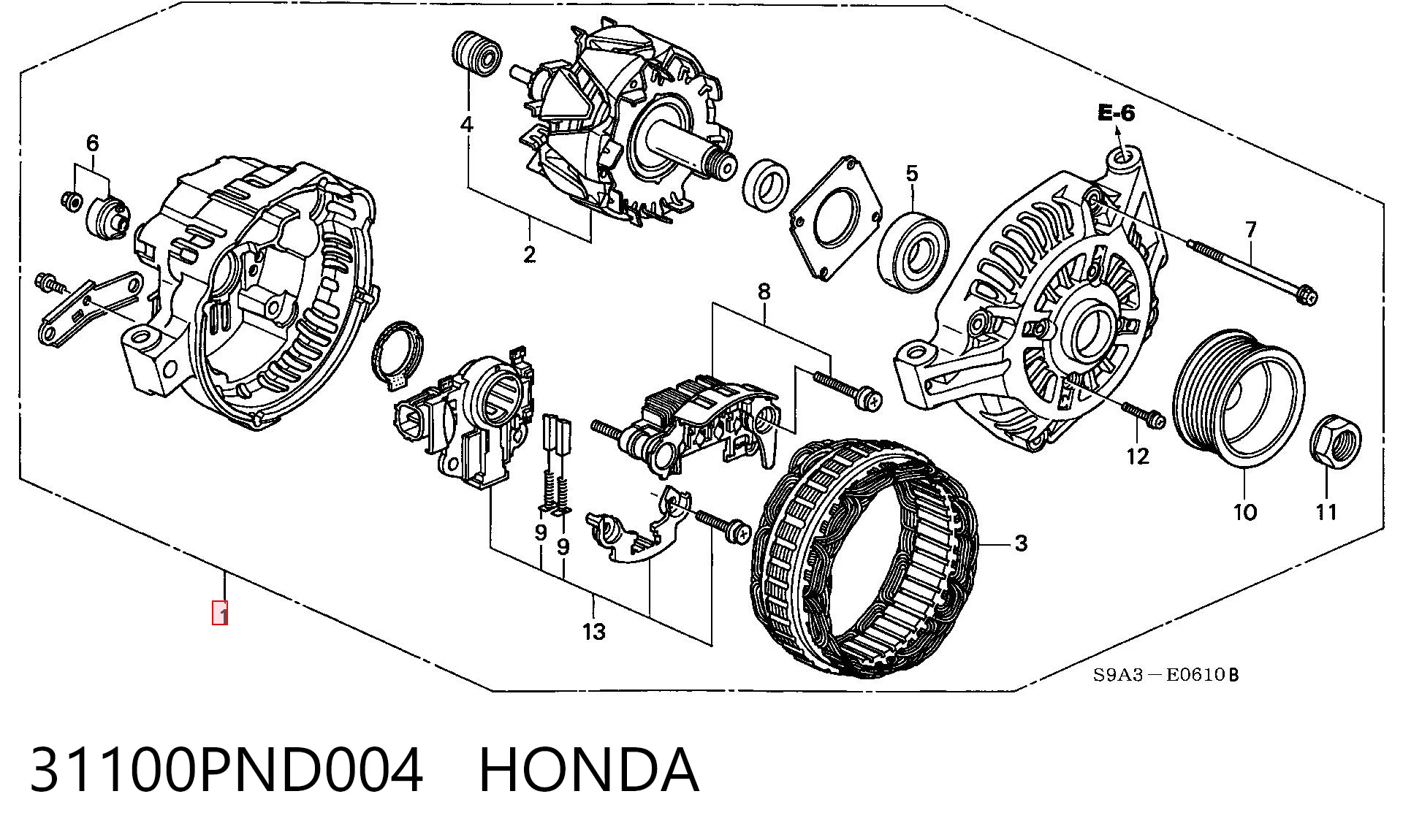 31100PND004 Honda Alternador de coche