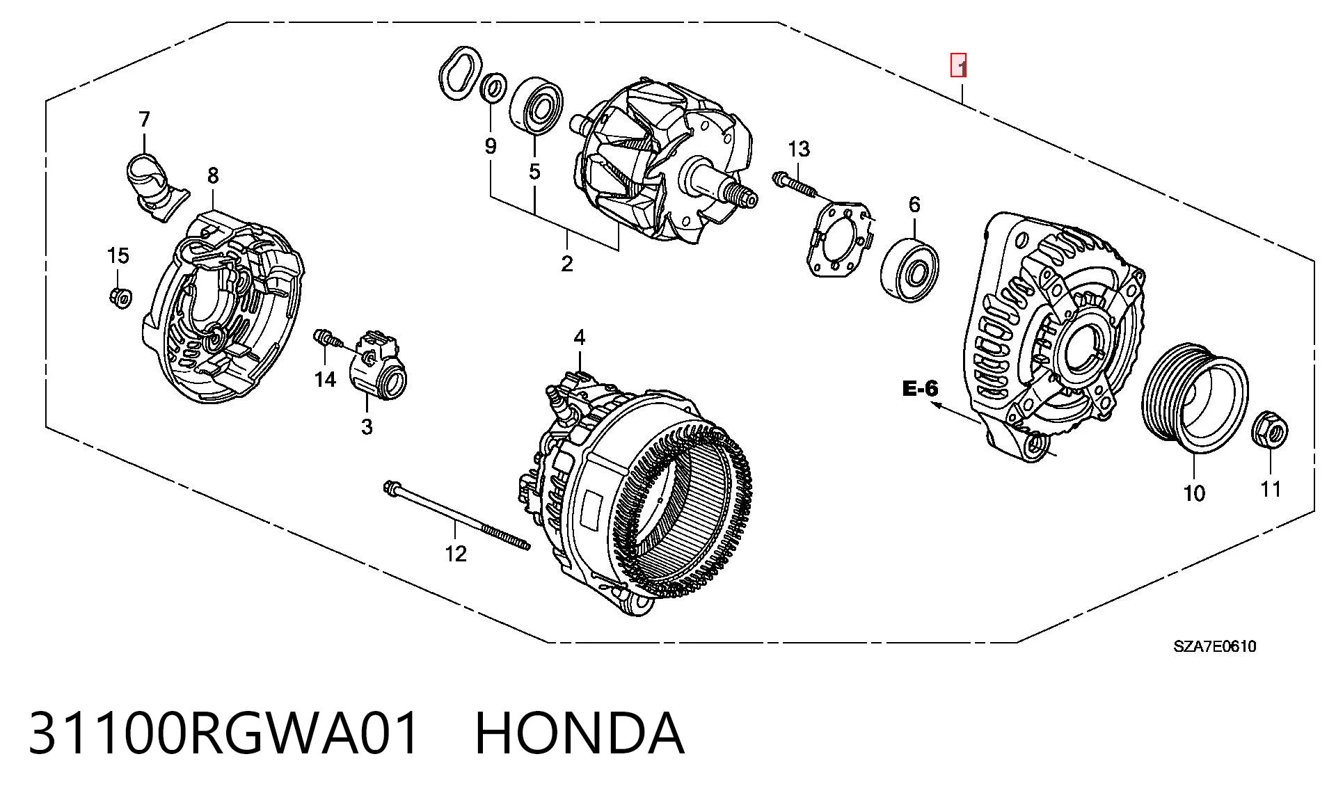 31100RGWA01 Honda Alternador de coche