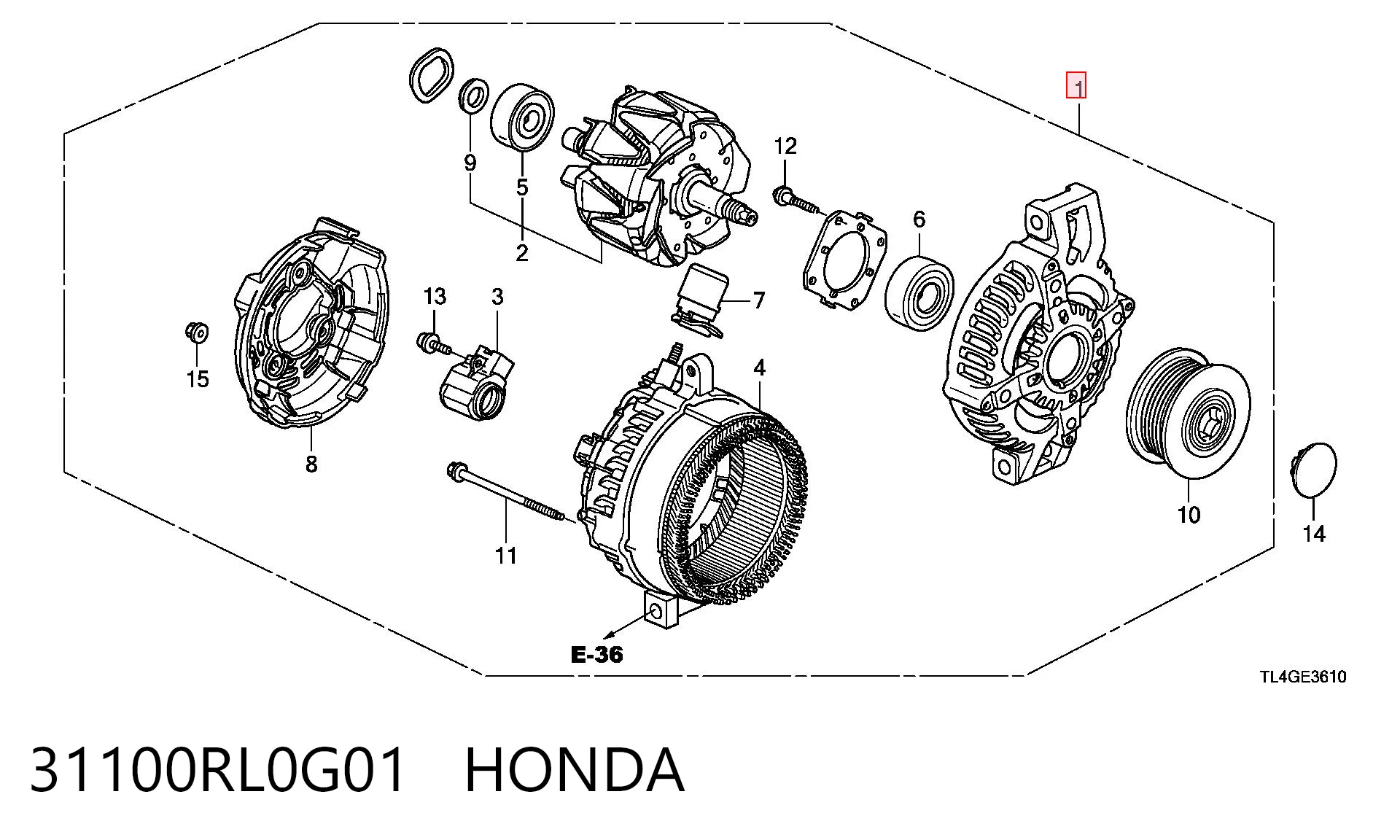 Alternador HONDA 31100RL0G01