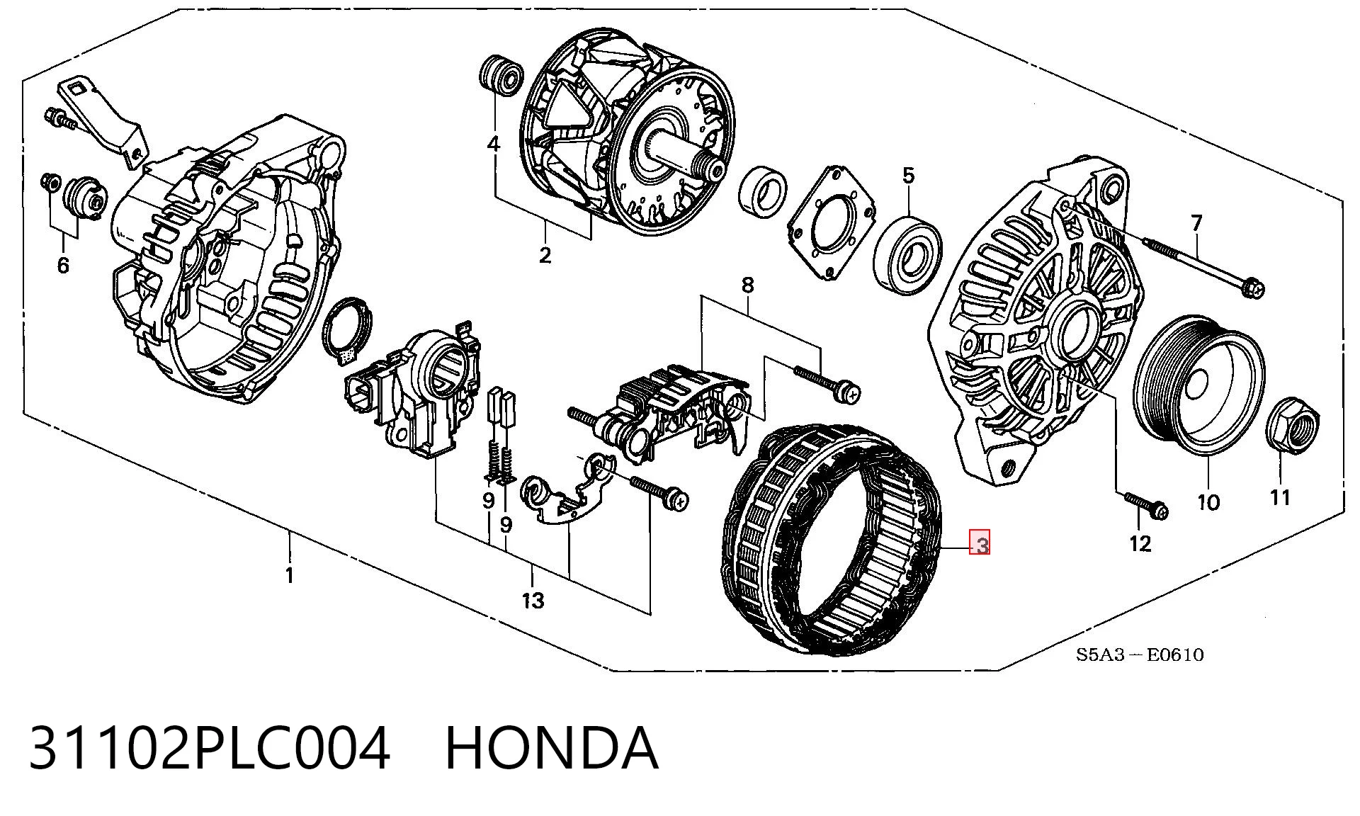 31102PLC004 Honda Estátor del alternador